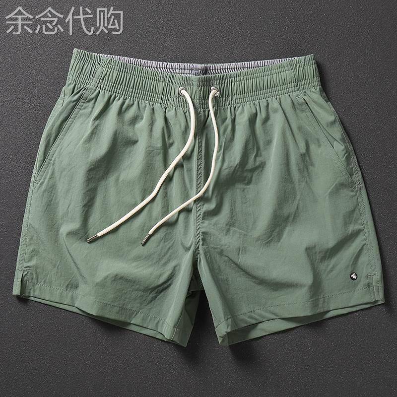 代购海边沙滩泳裤男款速干全内衬温泉裤运动健身跑步休闲四分短裤
