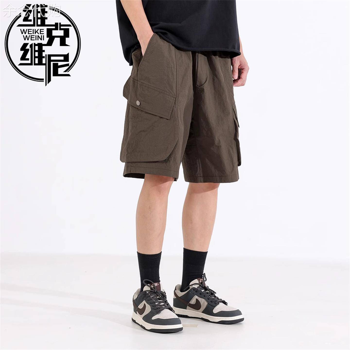 工装短裤男2026年夏季新款美式潮牌休闲宽松五分裤薄款速干运动裤图片