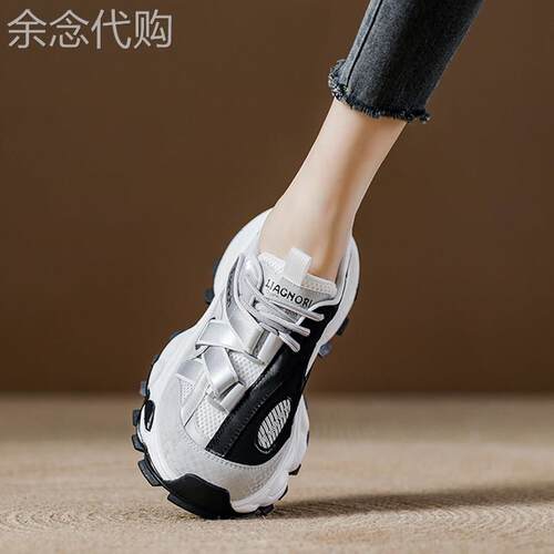 西班牙小众品牌ONGYSL厚底网面老爹鞋女透气休闲鞋增高运动鞋夏季