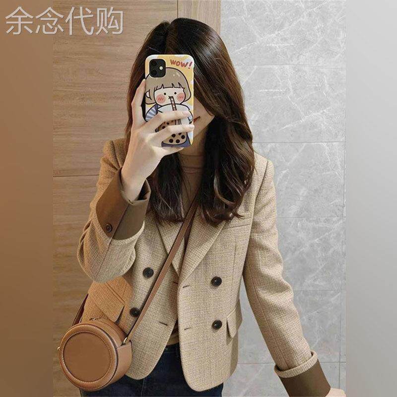 潮牌法式复古通勤气质高级感西装外套女2026春秋季新款小个子上衣