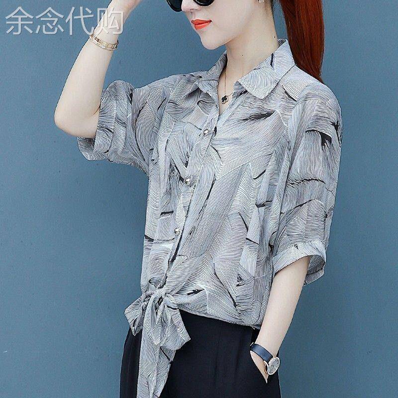 雪纺衬衫女夏季短袖2026新款宽松显瘦气质时尚薄款百搭碎花上衣潮