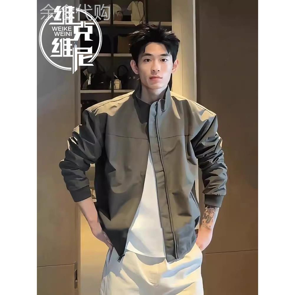 飞行员夹克男士秋季美式潮牌痞帅宽松冲锋衣高级感立领棒球服外套
