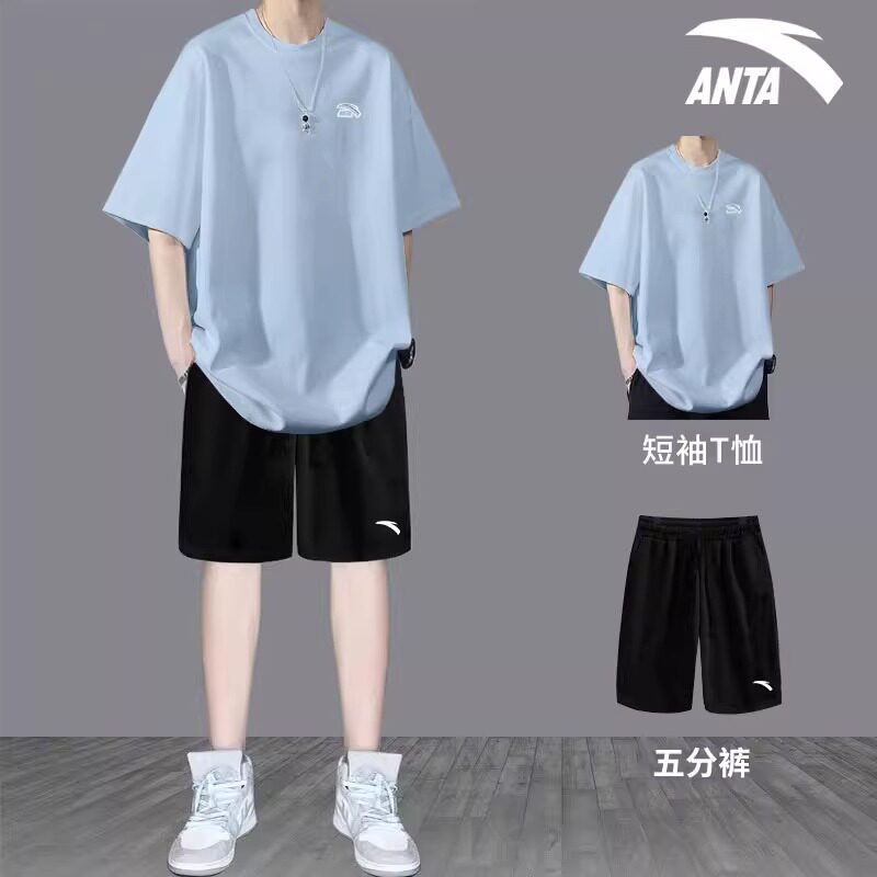 ANTA 여름 스포츠 정장 남자 하이틴 여름 정장 남자 2024 새로운 여름 정장 인기 잘 생긴 스포츠웨어