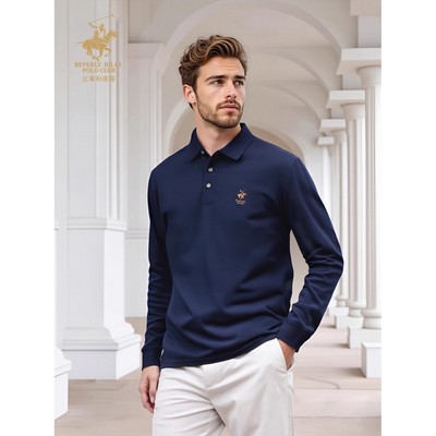 刺绣修身宽松长袖商务休闲