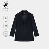 比华利保罗秋冬男士 翻领毛呢大衣商务百搭 中长款