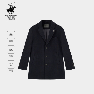 比华利保罗秋冬男士 翻领毛呢大衣商务百搭 中长款