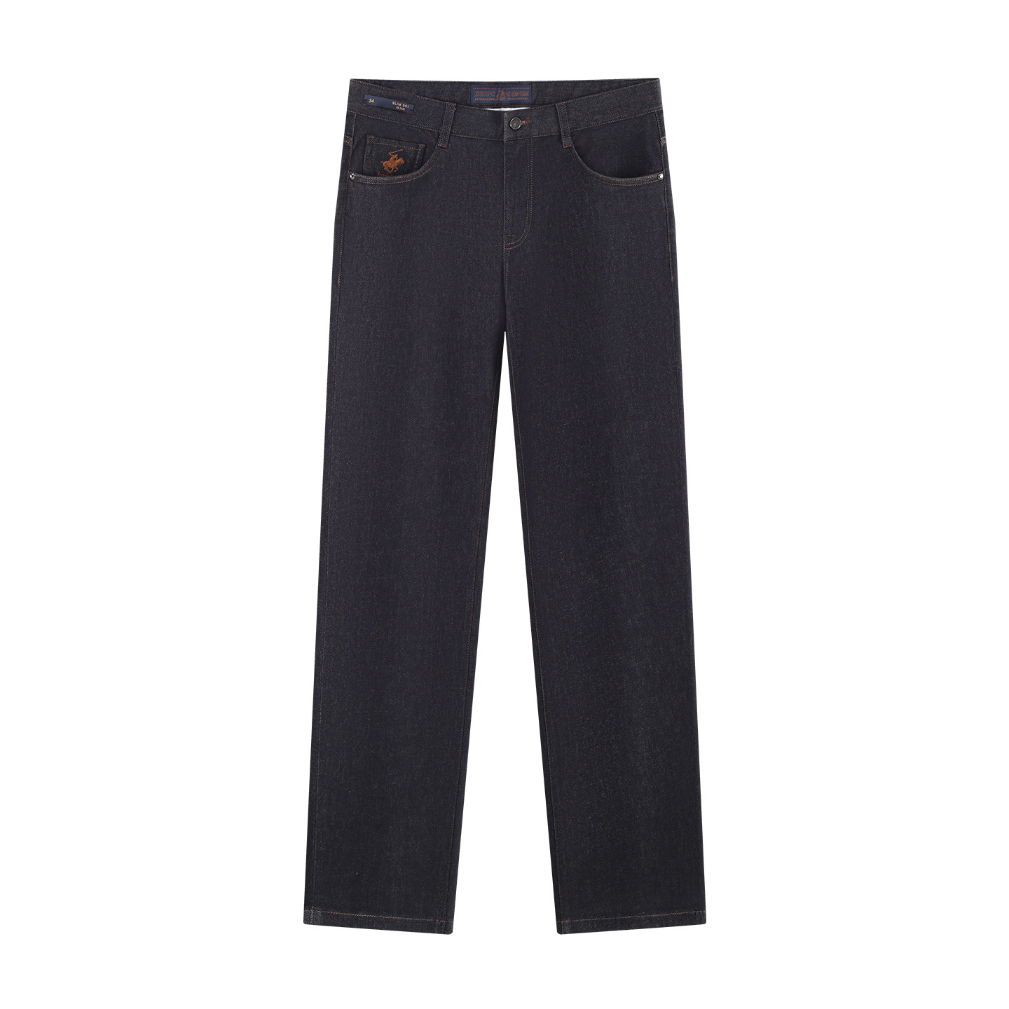 比华利保罗2025秋冬男士牛仔裤日常休闲百搭修身宽松阔腿裤