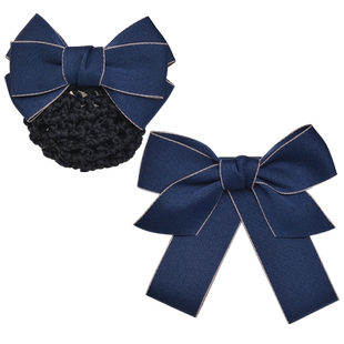 蓝色头花领花女套装银行酒店信用社工作上班员工职业工装配饰新款