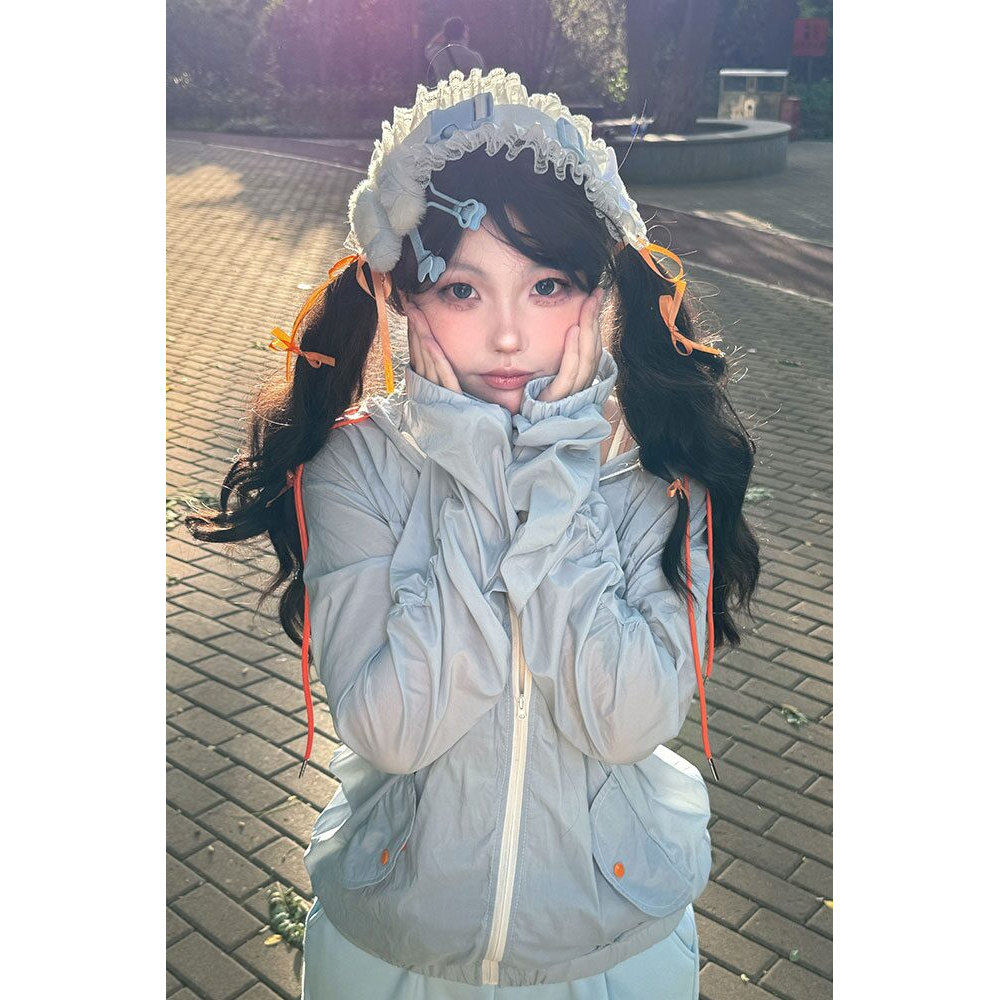 少女感连帽轻薄防晒服女款宽松