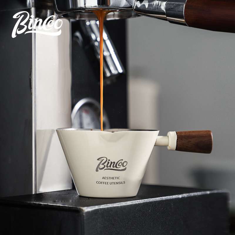 Bincoo不锈钢浓缩杯木柄咖啡量杯