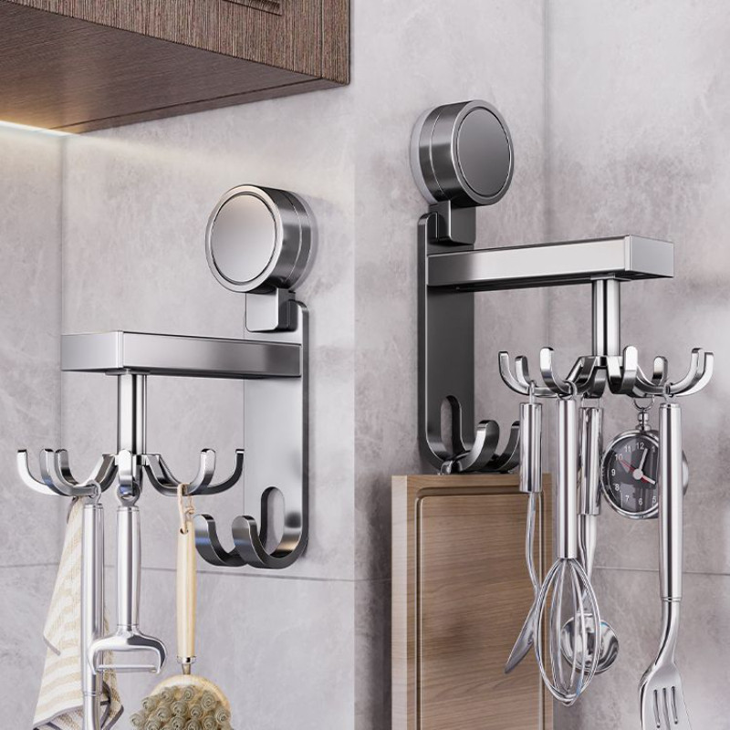 吸盘360度旋转挂钩免打孔厨房厨具收纳置物架刀架抹布省空间,厨房/烹饪用具,厨房墙壁置物架/厨房墙壁挂架,淘宝优惠券,粉丝福利购,淘宝优惠卷