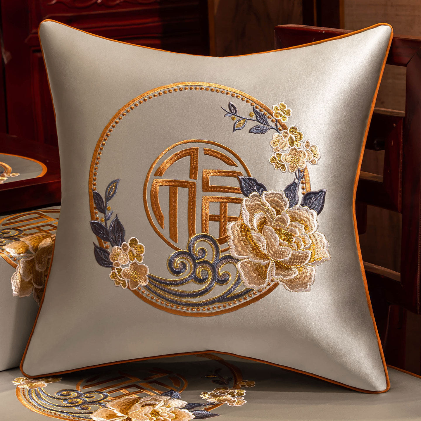 新中式抱枕沙发客厅靠枕套轻奢高级感抱枕套腰枕大靠背垫床头靠垫,居家布艺,腰靠垫,淘宝优惠券,粉丝福利购,淘宝优惠卷