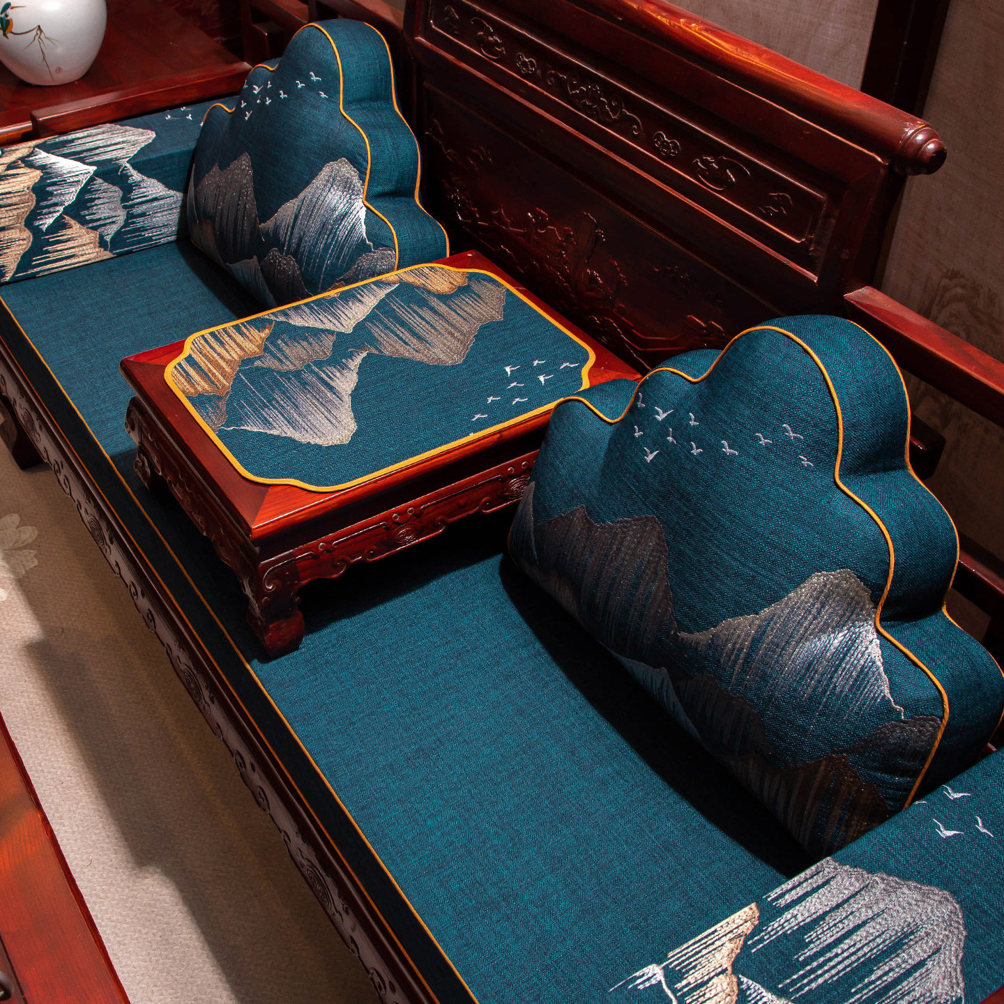 中式罗汉床坐垫防滑沙发垫红木垫子实木家具套罩海绵乳胶垫定制,居家布艺,沙发垫,淘宝优惠券,粉丝福利购,淘宝优惠卷