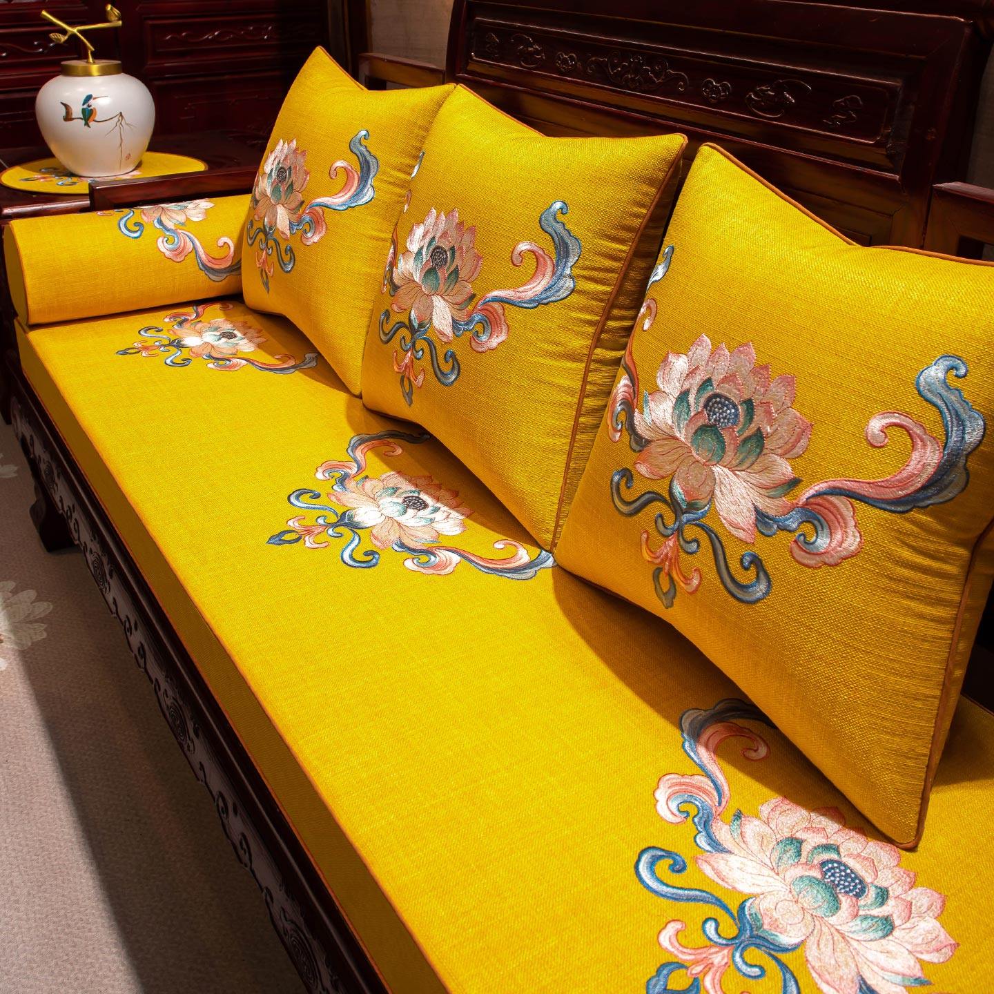 中式红木沙发坐垫子古典罗汉床座垫五件套飘窗垫靠垫扶手四季通用,居家布艺,沙发垫,淘宝优惠券,粉丝福利购,淘宝优惠卷