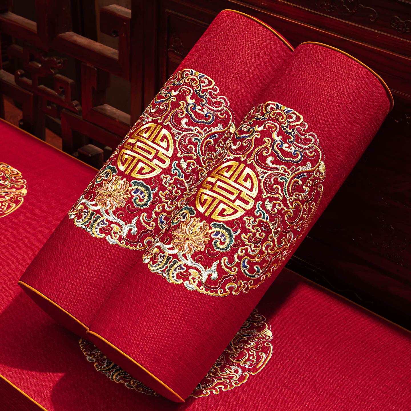 新中式红木沙发扶手枕