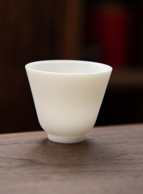 德化陶瓷【单茶杯满40ml纯白哑光】高纯 羊脂玉瓷 25号主人杯 小
