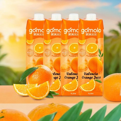 果满乐乐100%橙汁巴伦西亚橙进口