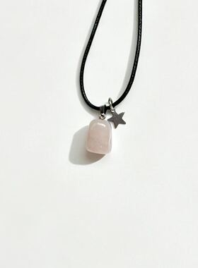 天然水晶玛瑙原石不规则吊坠项链