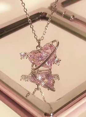 设计感粉色轻奢甜美气质锁骨链