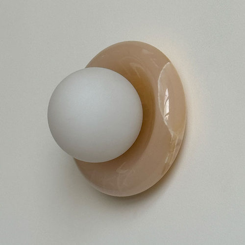 mooli home【直径14cm】小号洗手间壁灯法式轻奢氛围灯天然玉石灯