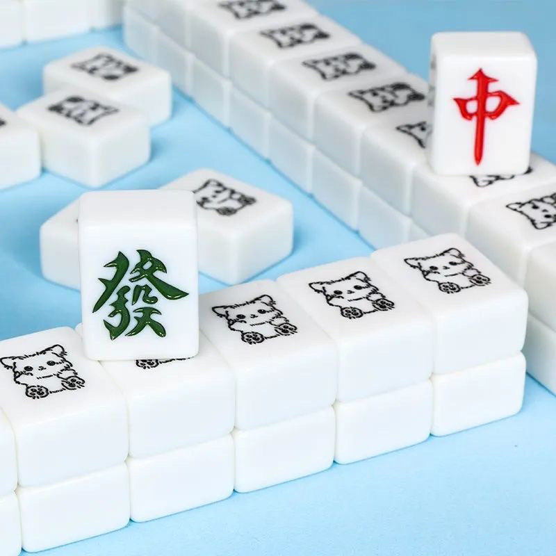 新款玉色招财猫麻将牌网