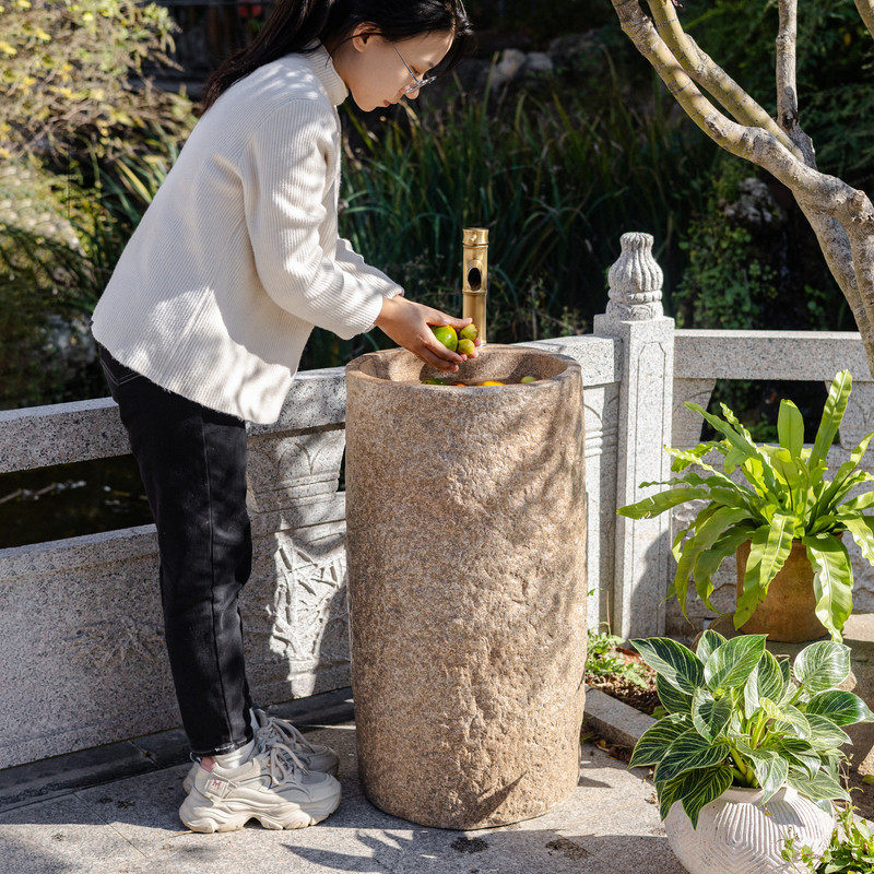 仿古洗手盆复古风庭院花