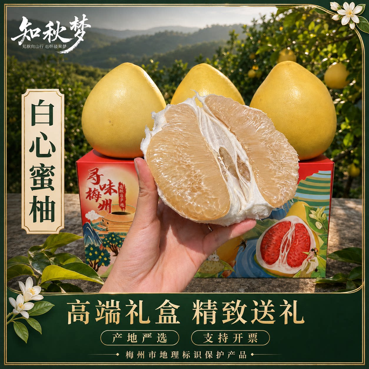 广东正宗梅州三红纯甜红心蜜柚大果柚子新鲜水果孕妇中秋送礼