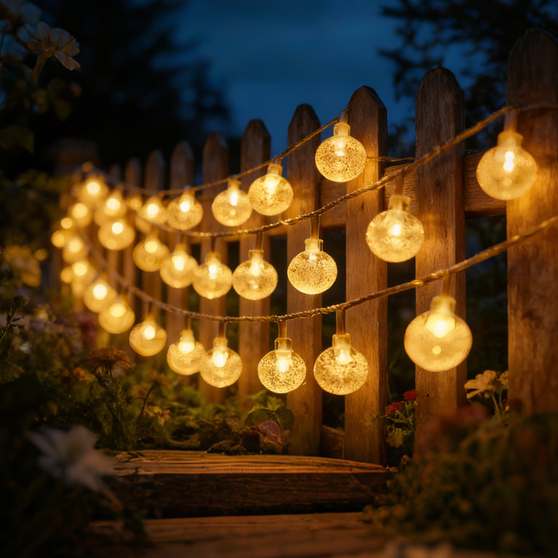 户外防水太阳能气泡灯串庭院星星灯彩灯露营摆摊帐篷夜市装饰灯