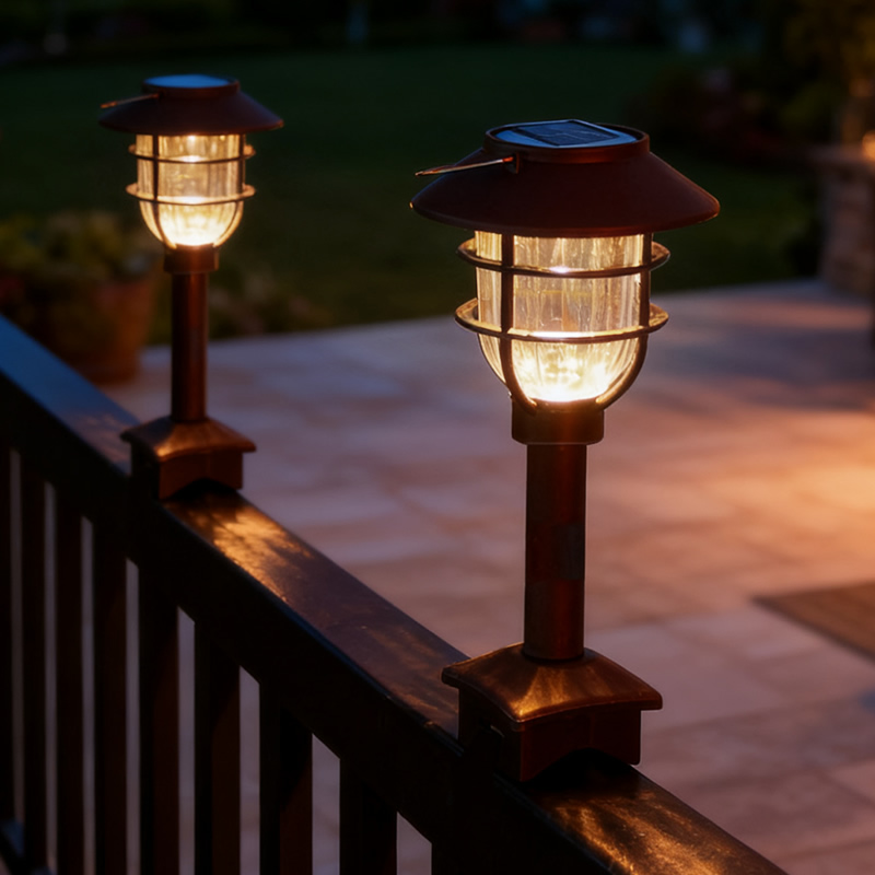 太阳能庭院灯户外家用花园布置楼梯护栏栏杆灯挂灯装饰灯阳台
