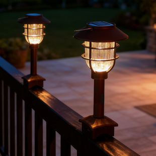 太阳能庭院灯户外家用花园布置楼梯护栏栏杆灯挂灯装饰灯阳台