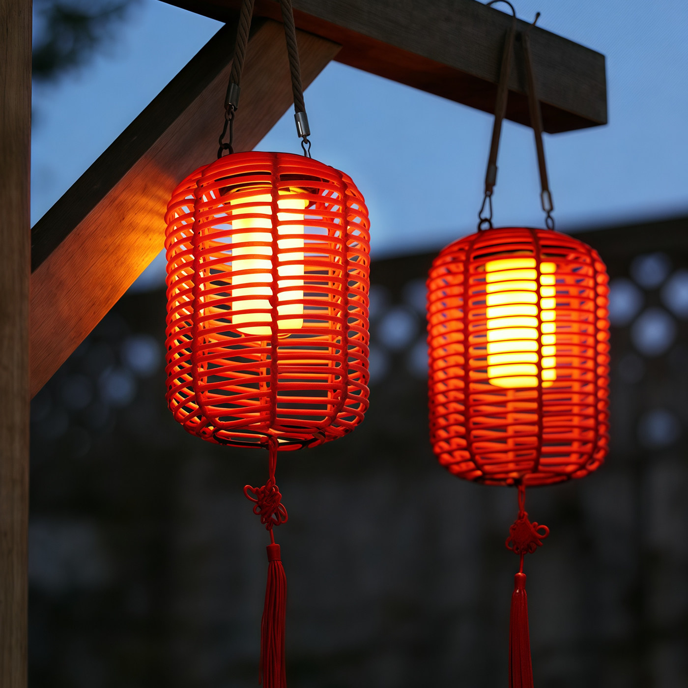 新年太阳能仿竹编红灯笼小夜灯中式庭院花园别墅户外装饰氛围吊灯,家装灯饰光源,户外吊灯,淘宝优惠券,粉丝福利购,淘宝优惠卷