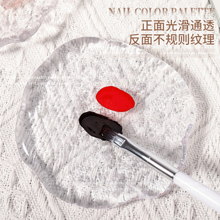 日式陶瓷美甲调色盘甲油胶专用玻璃调色板彩绘晕染作品展示板工具