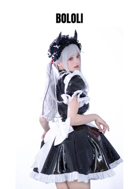 【定金】BOLOLI原创日本进口漆皮复古黑白女仆套装kigurumi摄影会