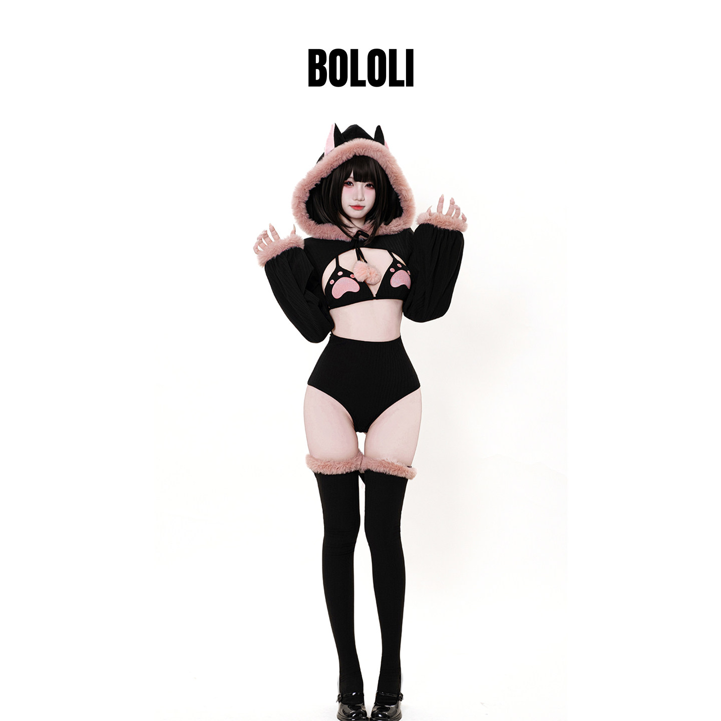BOLOLI日本原创宅系毛绒猫咪连体衣COSPLAY摄影会穿搭套装,模玩/动漫/周边/娃圈三坑/桌游,Cosplay女装/cos女装,淘宝优惠券,粉丝福利购,淘宝优惠卷