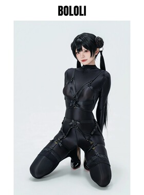 BOLOLI原创束缚中华娘拉链开口丝滑打底主播穿搭cosplay摄影会