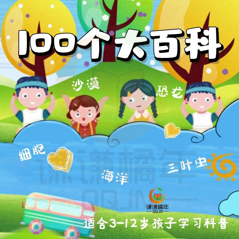 百科知识大全集100个科普小学生幼儿童启蒙百科视频知识拓展素材