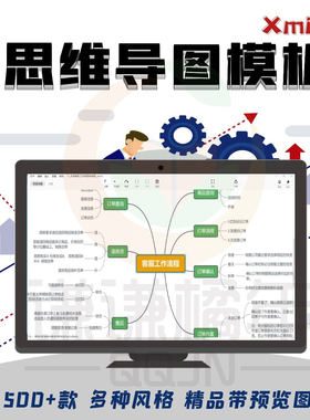 Xmind思维导图模板500+款鱼骨图组织架构逻辑图可套用多款式素材