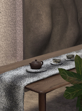 场iPower夹棉桌旗亚麻茶席茶旗柜旗床旗桌布双面冬季定制