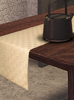 场iPower棉桌旗茶席茶旗柜旗床旗桌布双面大地色系定制