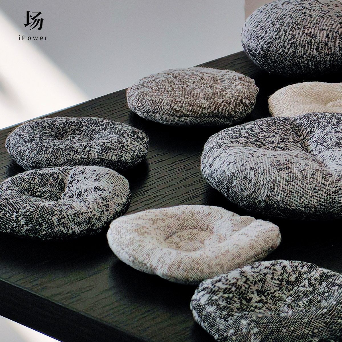 场ipower北欧轻奢新中式圆形夹棉杯垫侘寂风茶具餐桌防滑隔热垫