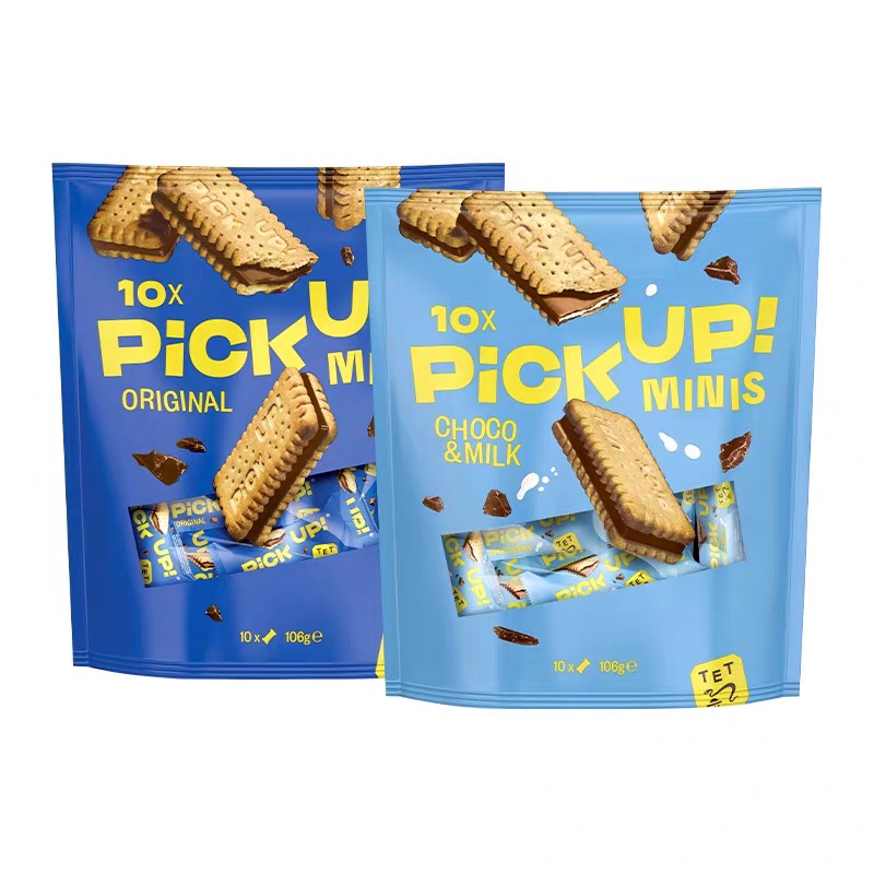 百乐顺 德国进口PICKUP巧克力夹心饼干网红休闲办公室小零食临期