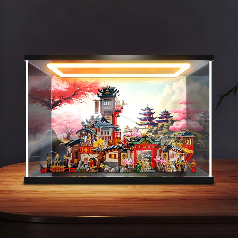 佳寻适用乐高手办71861老城模型展示盒高清透明亚克力灯光收纳盒图片