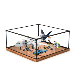 展示盒适用乐高60367 客运飞机积木手办模型合金边框亚克力防尘罩