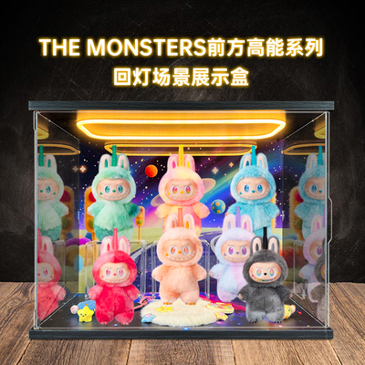 泡泡玛特labubu搪胶展示盒theMONSTERS三代前方高能 盲盒收纳柜