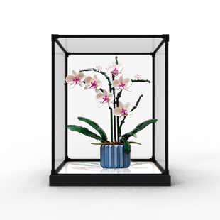 适用乐高10311兰花 透明盒子合金罩防尘罩手办收纳架亚克力展示柜