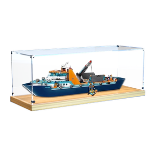 适用乐高60368城市组极地巨轮玩具模型收纳防尘架子 亚克力展示柜