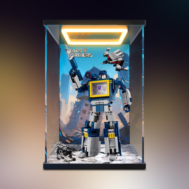 适用乐高ICONS系列10358变形金刚声波拼装模型防尘罩回型灯展示柜