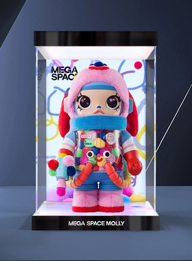 泡泡玛特SPACE MOLLY400%1000%JON BURGERMAN乔恩·伯格曼展示柜