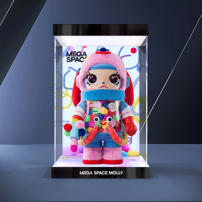 泡泡玛特SPACE MOLLY400%1000%JON BURGERMAN乔恩·伯格曼展示柜