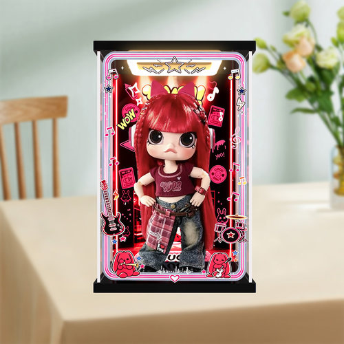 适用宋雨琦联名MOLLY × YUQI1/8可动人偶盲盒回型灯亚克力展示盒